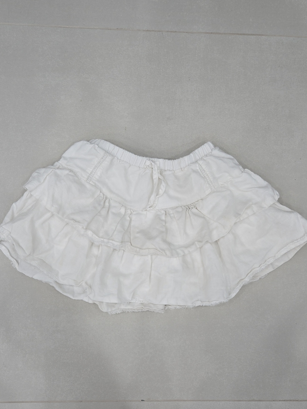 Zara Girls White Layered Ruffled Skirt Size 6-7Y